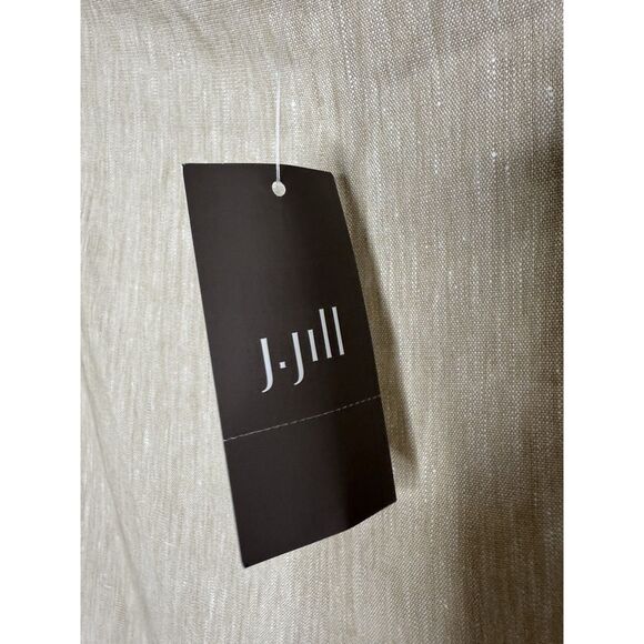 J Jill L Tall Pants Khaki Tan Linen Stretch Macadamia New NWT Elastic Waist - Picture 4 of 10